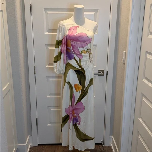 SOLD - FARM Rio One-Shoulder Dress Floral Design Size S - Picture 6 of 10